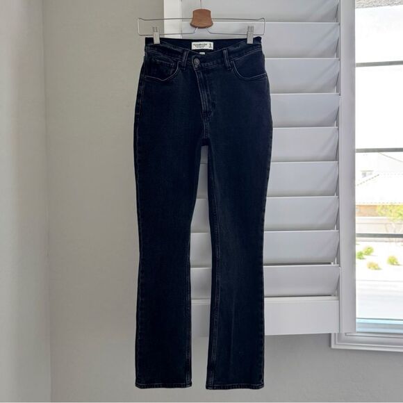 Abercrombie Fitch Curve Love 90’s Slim Straight Ultra High Rise Jeans 25/0 Short - Picture 2 of 16